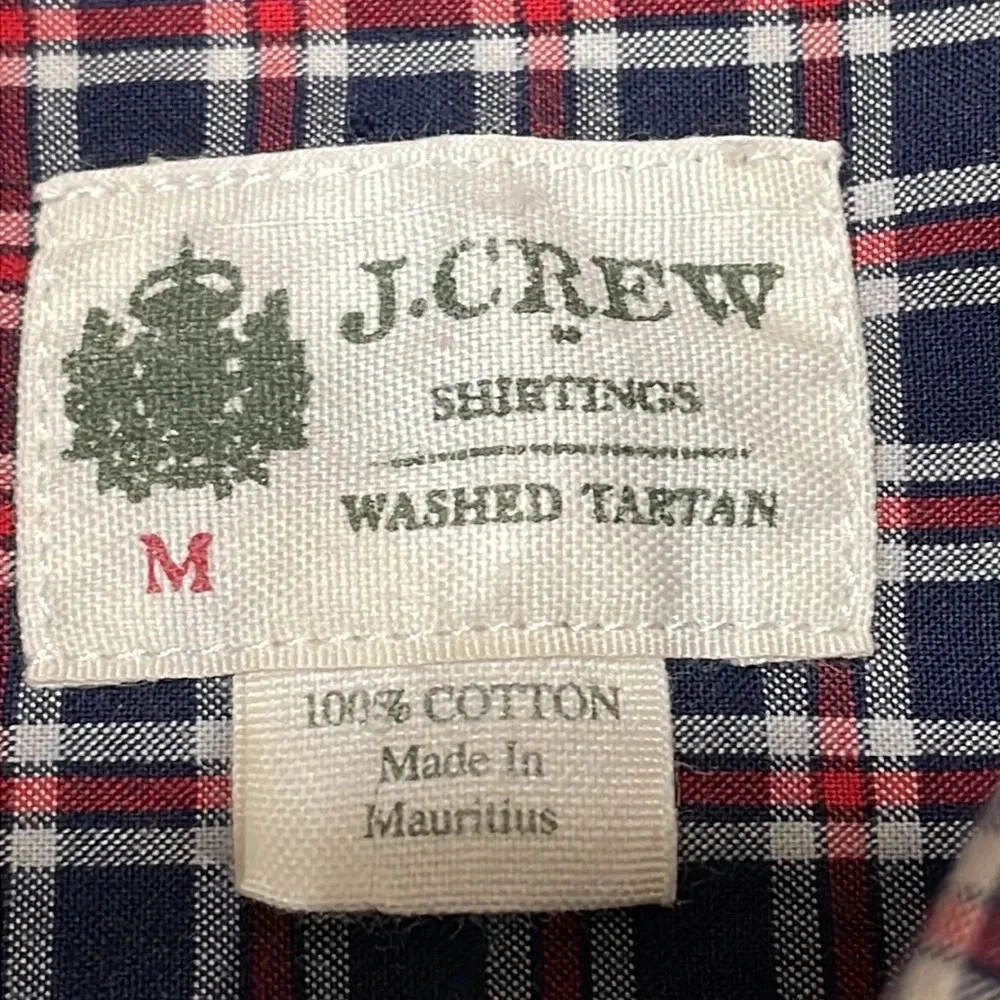 J. Crew Shirtings Washed Tartan Plaid Button Down Long Sleeve Shirt M